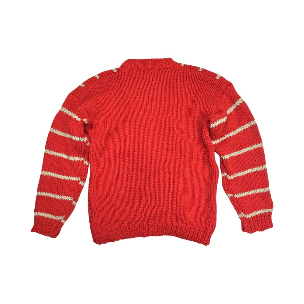 One Step Up Vintage 60s Red Striped Knit Sweater Member of 1965 Graphic MD - Picture 6 of 10